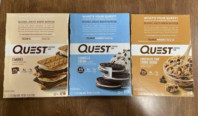 Quest Barrette Proteiche Lotto Misto di 60.   24 go Protein, 4 carboidrati netti, 1 g di zucchero - Immagine 1 di 2