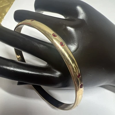 PULSEIRA PULSEIRA DE OURO SWAROVSKI COM CRISTAIS SWAROVSKI VERMELHOS ~ PULSEIRA DE 1/8" E 2 5/8" - Imagem 1 de 4