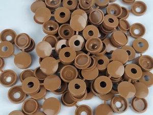 GRANDES COUVERCLES ARTICULÉS 18 MM DIAMÈTRE MARRON LOT DE 100 - Photo 1/6