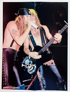 WARRANT LIVE~1990 CENTERFOLD POSTER 16X21~MAGAZINE PINUP~JANI LANE & JOEY ALLEN - Picture 1 of 1