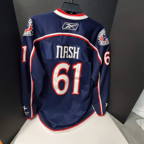 REEBOK RICK NASH COLUMBUS BLUE JACKETS #61 OFFICIAL LICENSED NHL JERSEY XL Read Cover