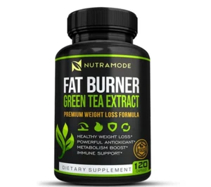 Green Tea Extract Fat Burner Supplement with EGCG Appetite Suppressant 120 Count - Picture 1 of 8
