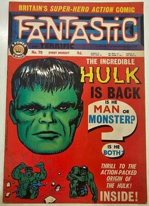 Silver Age Marvel Comics UK Fantastic Key Issue 70 High Grade VG/FN Hulk 1 - Picture 1 of 1