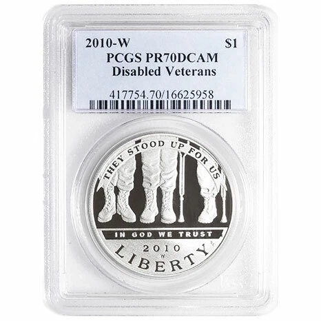 2010-W Proof $1 Silver Disabled Veterans PCGS PR70DCAM Cover