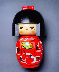 Rara bambola Kokeshi made in Japan vintage tutta legno - Foto 1 di 9