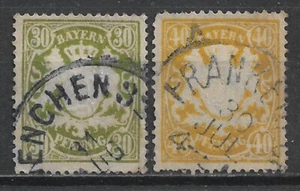 1900 GERMANY BAVARIA Set of 2 USED STAMPS (Mi.# 66y,67y) CV $3.10 - Picture 1 of 2