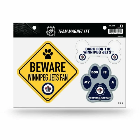 NEW! WINNIPEG JETS PET DOG MAGNET SHEET SET BEWARE FAN LICENSED Cover