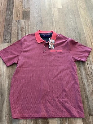 Camisa Polo English Laundry Hombre Manga Corta Grande Diseño Rojo y Negro Foto 1 de 3