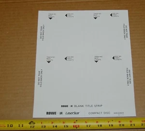 Rowe AMI CD-100 Jukebox leere Titelstreifenkarten - Vollblätter, 25x4=100 - Bild 1 von 10
