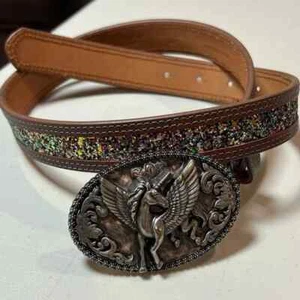 New Shyanne Girls' Unicorn Magic Glitter Size 28 Western Buckle Belt Never Used - Picture 1 of 15