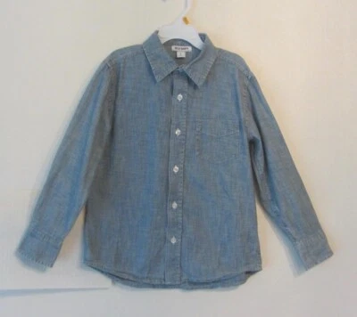 Old Navy Boys BLUE DENIM SHIRT Button Down Long Sleeve Shirt Size S (6/7) - Image 1 of 3