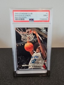 1993 Stadium Club Rim Rockers SHAQUILLE O'NEAL Basketball Card #1 PSA 9 MINT