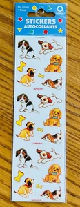 Vintage Amscan Bones & Puppies Stickers New Sealed 1 Sheet - Picture 1 of 2