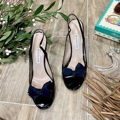 l’autre Choose stilletos de couro envernizado preto biqueira aberta 39/9 - Imagem 1 de 4