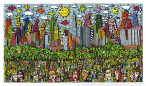 Fun days on Sundays in Central Park Grün Kunstdruck Poster Plakat Rizzi 120 - Bild 1 von 1