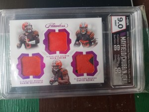 2018 Flawless Triple Patches Ruby Baker Mayfield/Nick Chubb/DavidNjoku 7/7 HGA 9