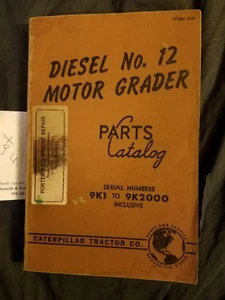 Caterpillar Cat 12 Motor Grader Parts Catalog Manual 9K1- 9K2000 - Picture 1 of 3