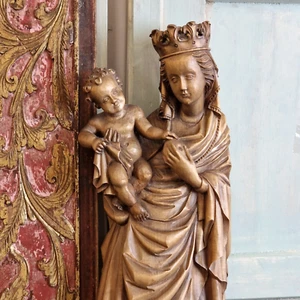 Große Madonna mit Kind, Holz geschnitz, Oberammergauer Schnitzerei - Bild 1 von 17