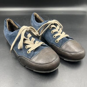 Paul Green Two-Tone Blue & Brown Lace Up Leather/Suede Sneakers Size 7.5/ US 10 - Picture 1 of 12