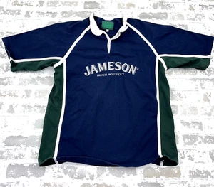 Jameson Rugby Shirt Men XXL Blue Green Irish Whiskey Colorblock Polo Adult - Picture 1 of 10