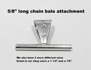 NUEVO 925 Plata Colgante Cadena Bala Accesorio Convertidor para Broche Pin 5/8" - Imagen 1 de 2