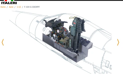 Italeri F-104 G Cockpit Kit di montaggio scala 1/12  IT2991 - Immagine 1 di 4
