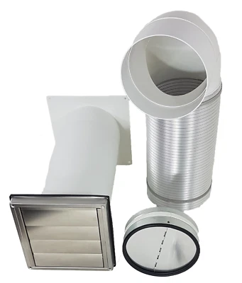 Juego de caja de pared Ø150 acero inoxidable extractor de aire válvula de retención cocina S1-R - Imagen 1 de 4