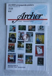 Carteles de propaganda de Estados Unidos Archer 1/35 Segunda Guerra Mundial (37 carteles) [hoja impresa] AR35093 - Imagen 1 de 1