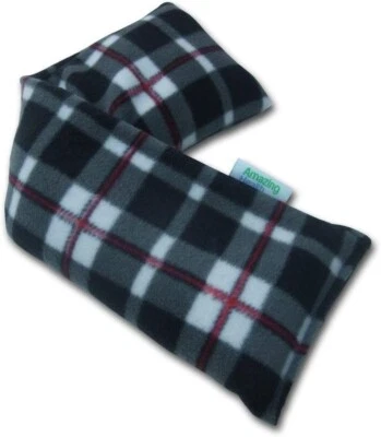 Heat Pack Plush Fleece Tartan Check Microwave Wheat Bag LAVENDER, Black) - Image 1 of 4