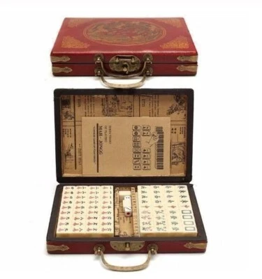 NEW Mahjong game box with 144 tiles Mah Jongg Chinese brettspiele - Image 1 of 4