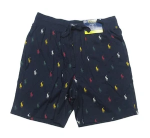 Polo Ralph Lauren Men's Navy All Over Multi Pony Logo Graphic 6" Sleep Shorts - Picture 1 of 3