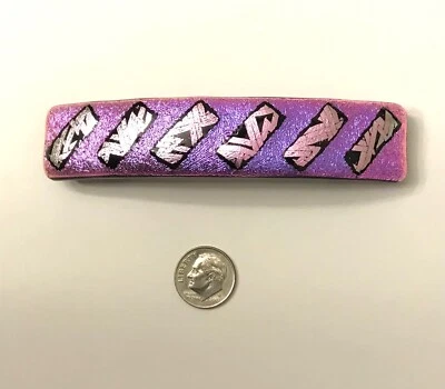 Hecho a mano por Janet Wolery - Cordón de vidrio fundido dicroico de 4" - VIOLETA GEODÉSICO Foto 1 de 4