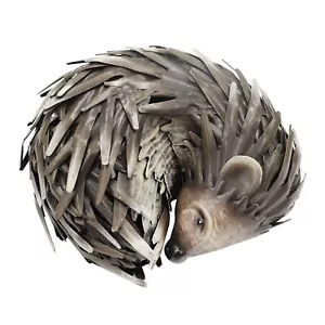 Kleiner schlafender Igel - 15 cm Metall Gartenskulptur - Outdoor Kunst - Bild 1 von 2