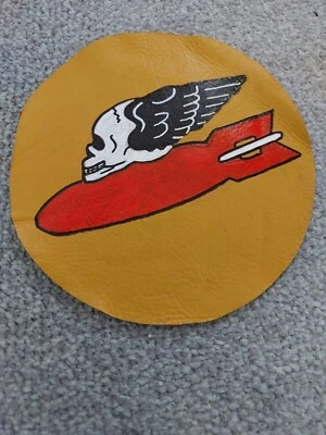 Hand Painted WW2 Leather Squadron Group Patch 552nd Bombardment Squadron - Image 1 of 4