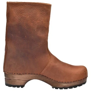 Sanita 'Risotto' Oiled Leather Clog Boots in Cognac (473222) - Wooden - Picture 1 of 2