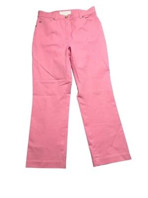 Jeans feminino Escada rosa sólido algodão cintura alta bootcut perna tamanho 34 - Imagem 1 de 4