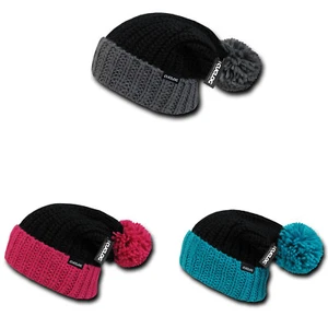 Gorras de invierno Cuglog Rainier de dos tonos con puños estilo pompón - Imagen 1 de 8