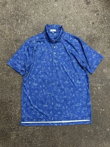 Camisa Polo Peter Millar Jersey Para Hombre L Azul Outlaw Performance Verano Comodidad - Imagen 1 de 5