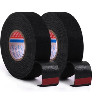 2 Rolls Black Wire Harness Cloth Tape, Speaker Wiring Harness Cloth Tape - Picture 1 of 6