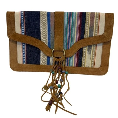 Shiraleah Чикаго юго-западный богемный замшевый клатч Дамская сумка бисером кисточки - Изображение 1 из 4