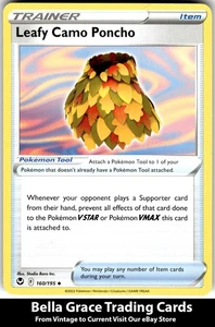 Leafy Camo Poncho #160/195 Prize Pack Series Cards Pokemon Uncommon - Picture 1 of 2