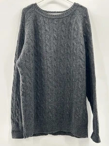 LL Bean Shetland Wool Sweater Men XXL Fisherman Cable Knit Gray Warm Outdoor - Picture 1 of 17