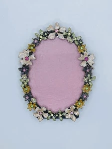 Marco de fotos Rucinni marco floral con joyas ovalado 3” x 4” (A-18). - Imagen 1 de 7