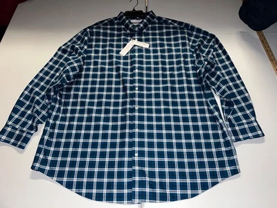 Camisa Multicolor Azul No Hierro Etiqueta Dorada Roundtree & Yorke 2XB 2XLB Grande Nueva con Etiquetas Foto 1 de 4