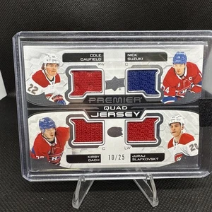 2022-23 UD Premier Quad Patch C. Caufield/N. Suzuki/K. Dach/J. Slafkovsky-/25 - Picture 1 of 6