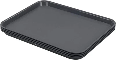 Plastic Fast Food Trays, Cafeteria Trays, 4 Pack Serving Trays (Grey) - Image 1 of 4