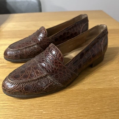 Mocassim Polo Ralph Lauren Caiman Crocodilo Masculino 8,5 D Itália - Imagem 1 de 4