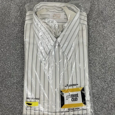 Arrow Belmont Club Shirt Mens 16.5 True Vintage 70s Sanforized Disco Striped NWT - Image 1 of 4