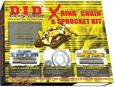 D.I.D 530 VX Chain 108L & JT Sprocket Kit 16T/43T CBR929RR 00-01, CBR954RR - Image 1 of 3