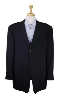Chaqueta Blazer Armani Collezioni Para Hombres Negra Sólida 3-Btn Lana 46L Foto 1 de 4